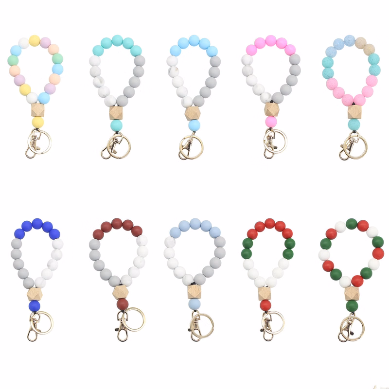 Silicone Beaded Bangle Chains