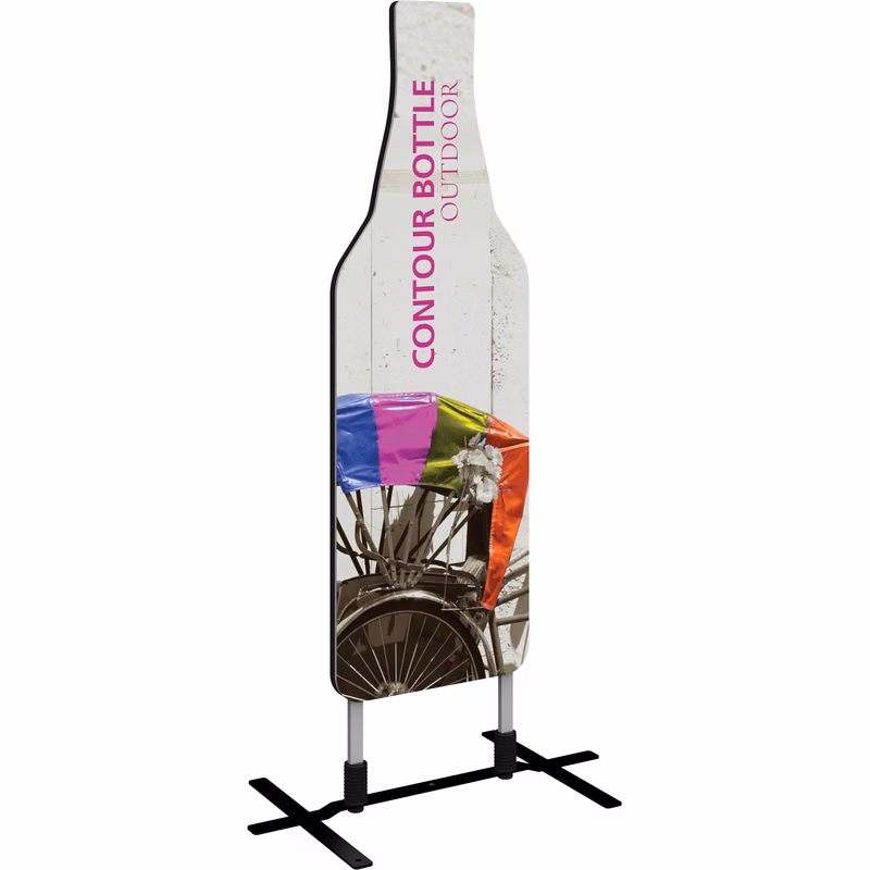 Contour Single-Sided Outdoor Sign Bottle w/Plate Base
