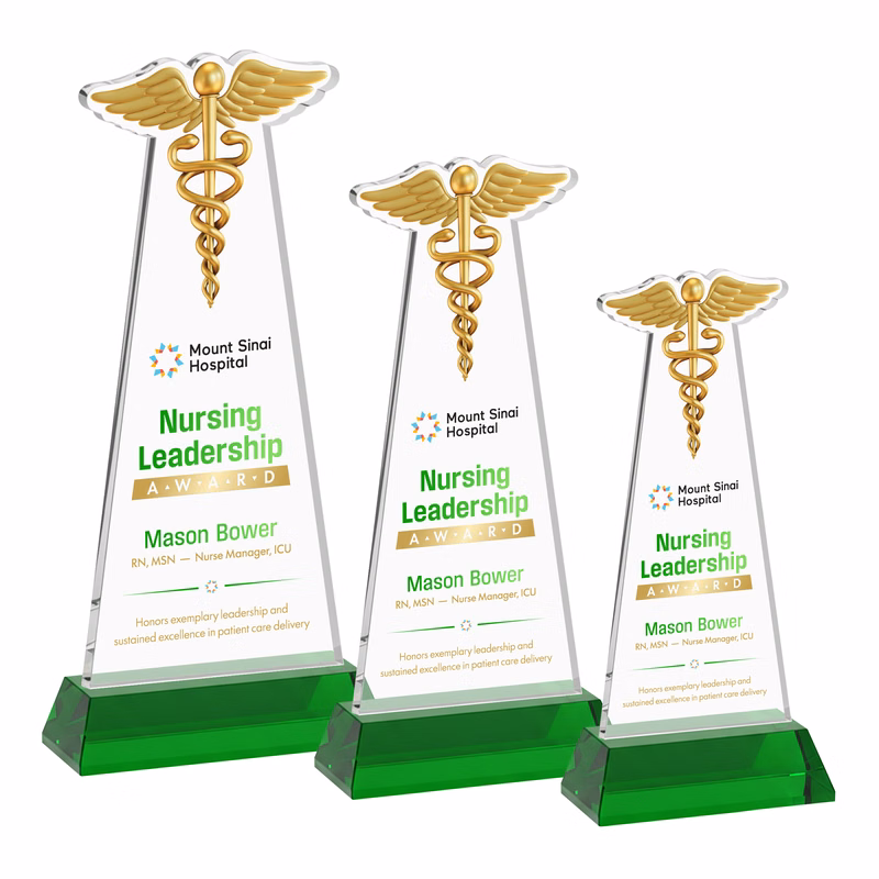 Caduceus VividPrint™ Award on Hartford Base - Green