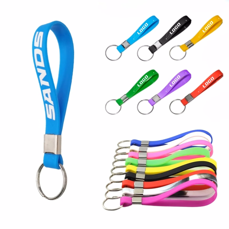 8" Custom Silicone Keychain PMS Color