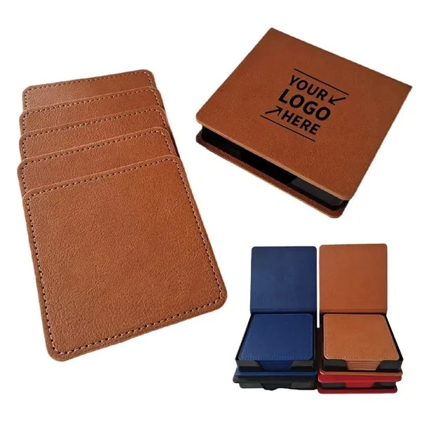 Square PU Leather Insulated Coaster Set 1
