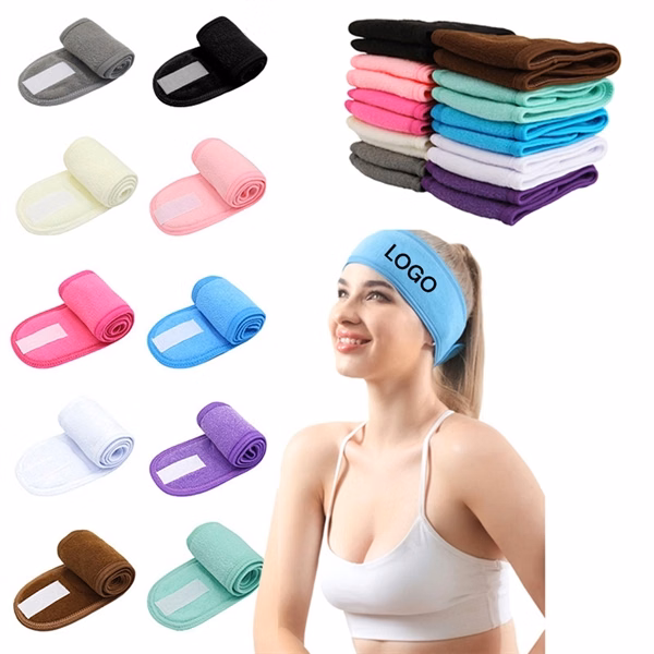 Custom Spa Facial Headband with Elastic Support — 24-Inch Towel Cloth Accessory