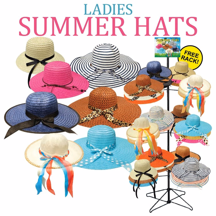 Women's Assorted Summer Hats - One Size 7 Colors