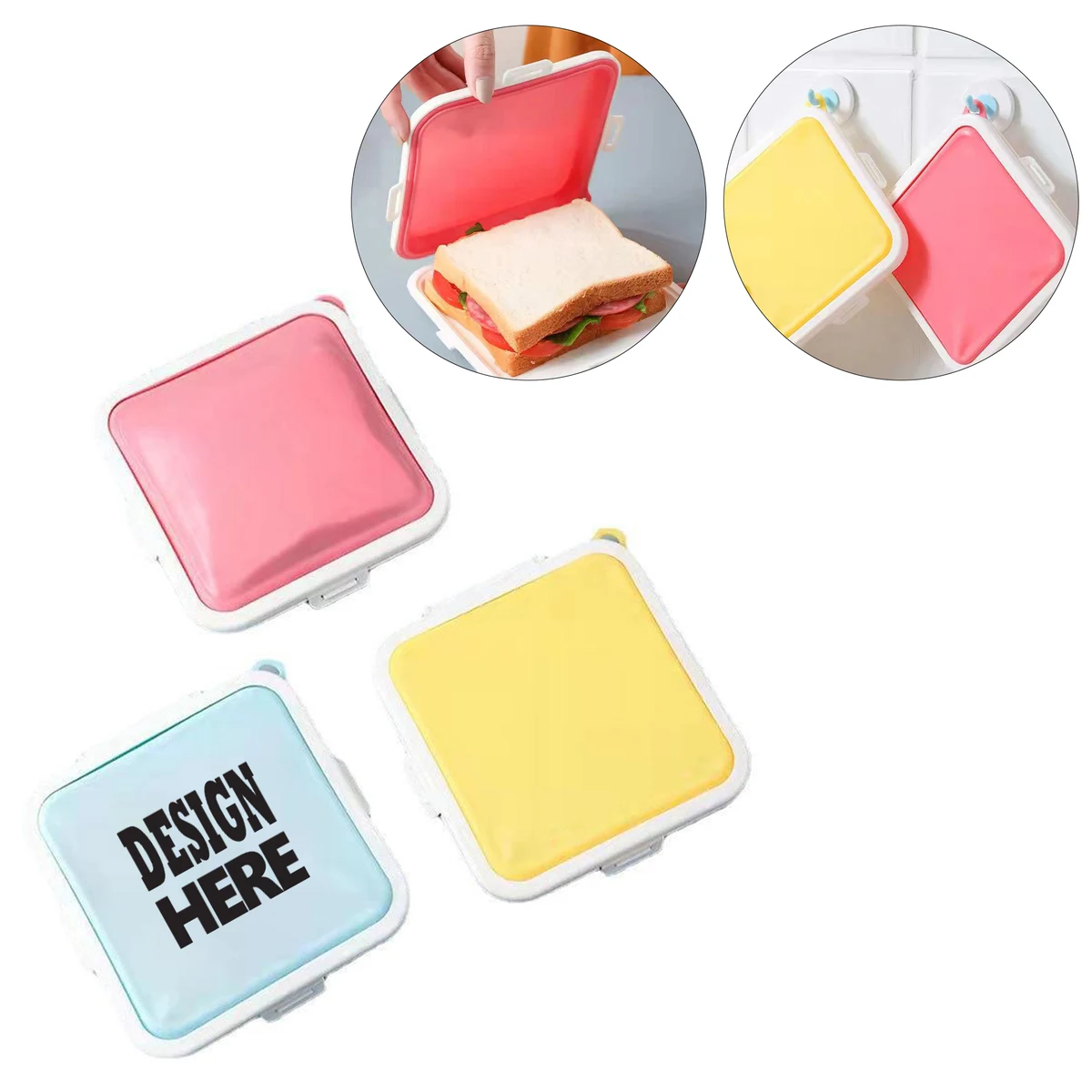 Portable Silicone Sandwich Lunch Box 1