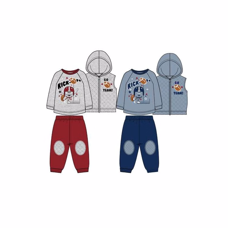 Boys' Fleece Vest Set Assorted 3pc 12-24m