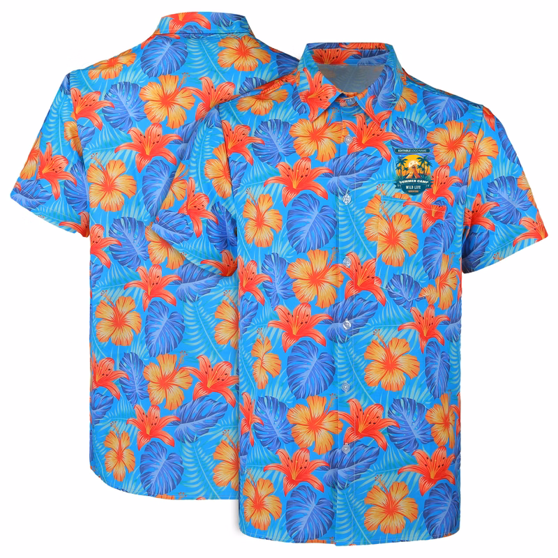 UV Resistant Sublimated Hawaiian Shirt W/ Pocket