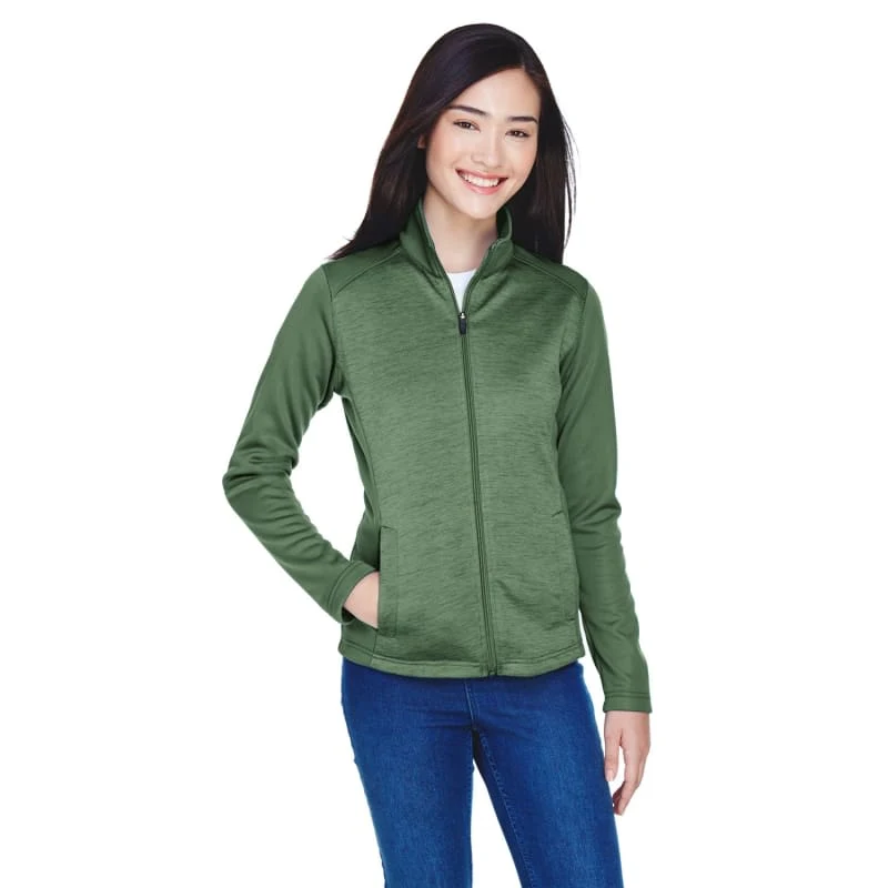 Devon & Jones Ladies' Newbury Colorblock Mélange Fleece Full-Zip 1