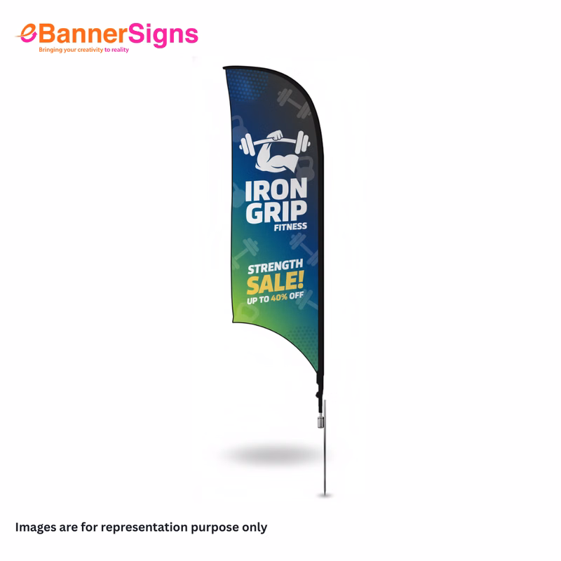Concave Flag with Spike Base