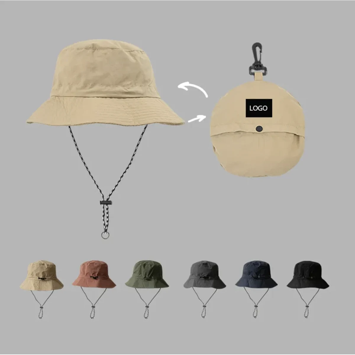 Unisex Foldable Bucket Hat With Storage Bag 1