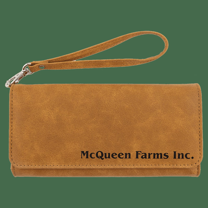 7 1/2" x 4" Wallet with Strap Leatherette, Creekside Collection