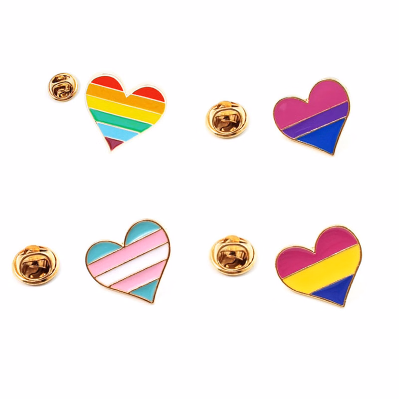 1" x 1'' Pin-Heart Shaped