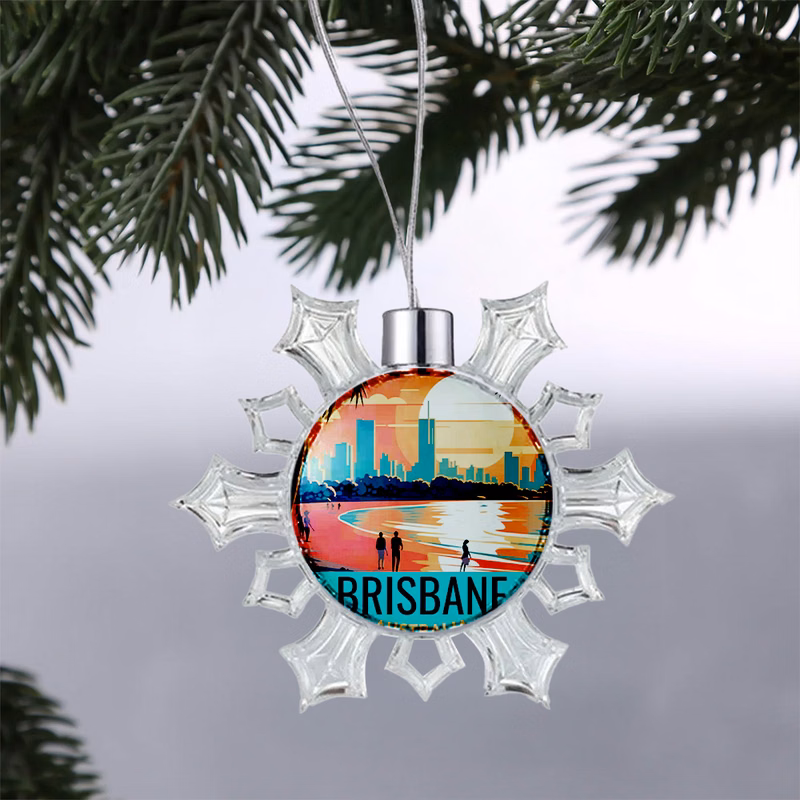 Heat Transfer Snowflake Round Photo Frame