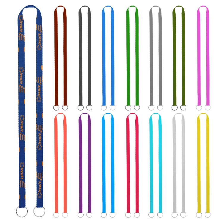 1/2" Screen Printed Lanyard with Double Clips 1