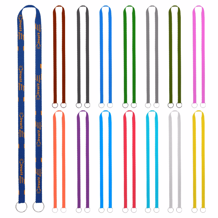 1/2" Screen Printed Lanyard with Double Clips