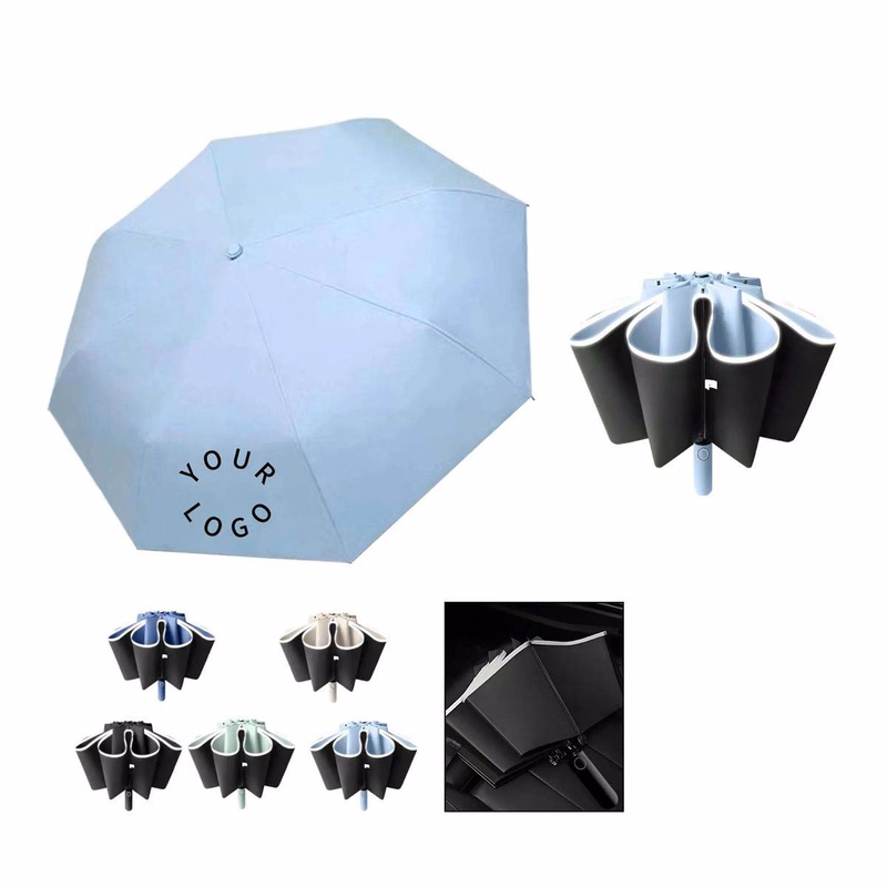 Portable 20 Rib Umbrella with Reflective Strip Design