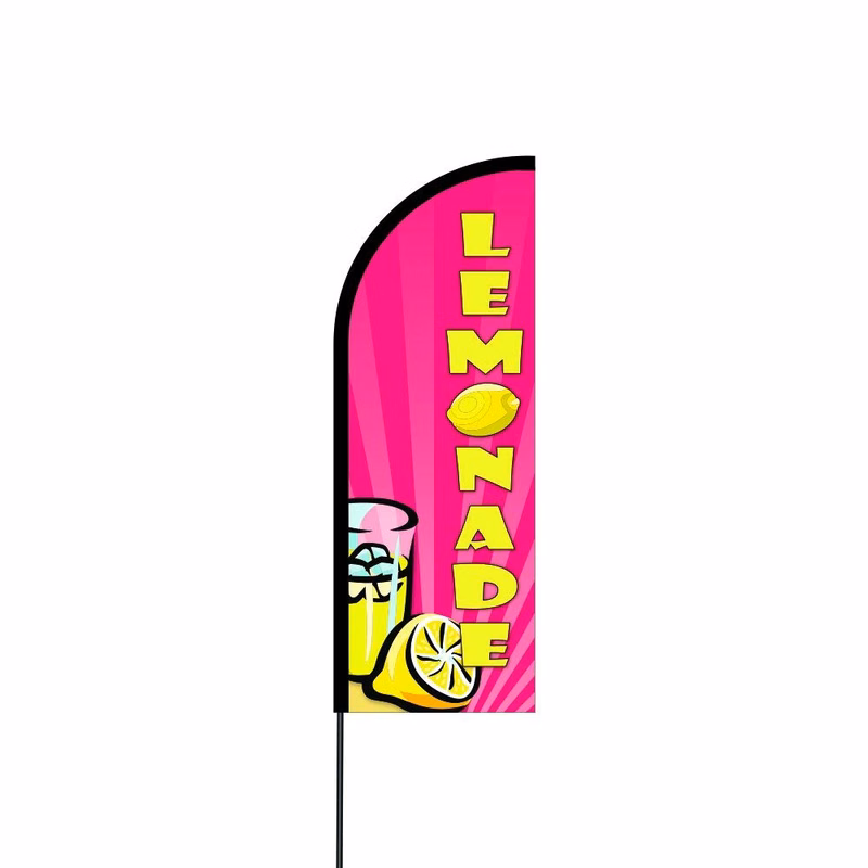 Lemonade Flag Kit Hardware 14' Feet Feather Flag Sign Outdoor Banner