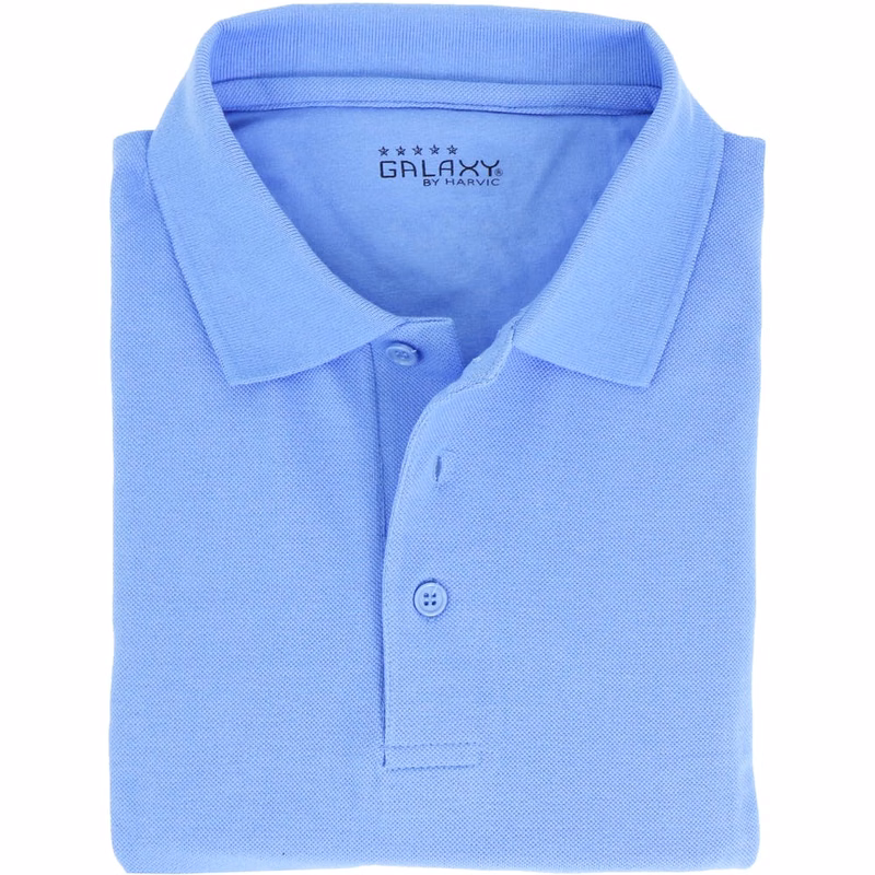 Adult Uniform Polo Shirts - Light Blue Short Sleeve Large