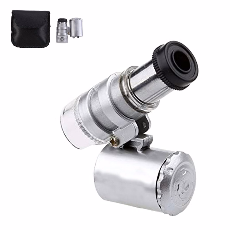 60X Pocket Microscope Jewelry Magnifier Loupe
