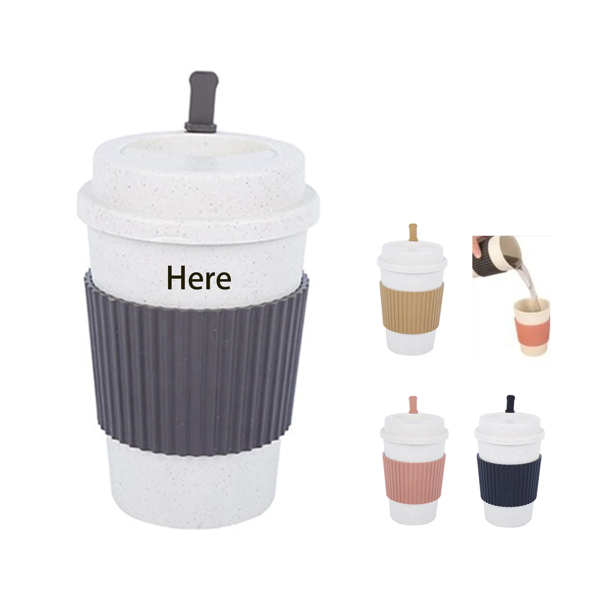 17oz Wheat Straw Travle Coffee With Sleeve 1