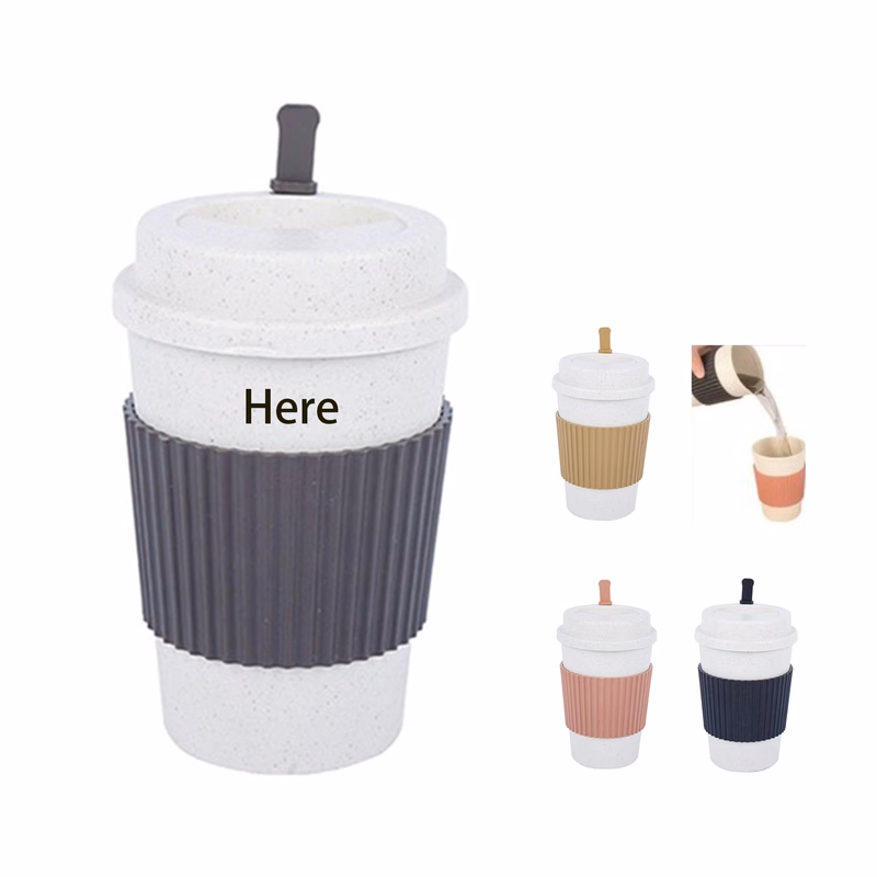 17oz Wheat Straw Travle Coffee With Sleeve