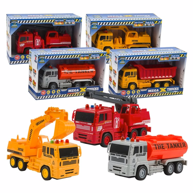 Toy Trucks - Lights & Sound 4 Styles Push & Go