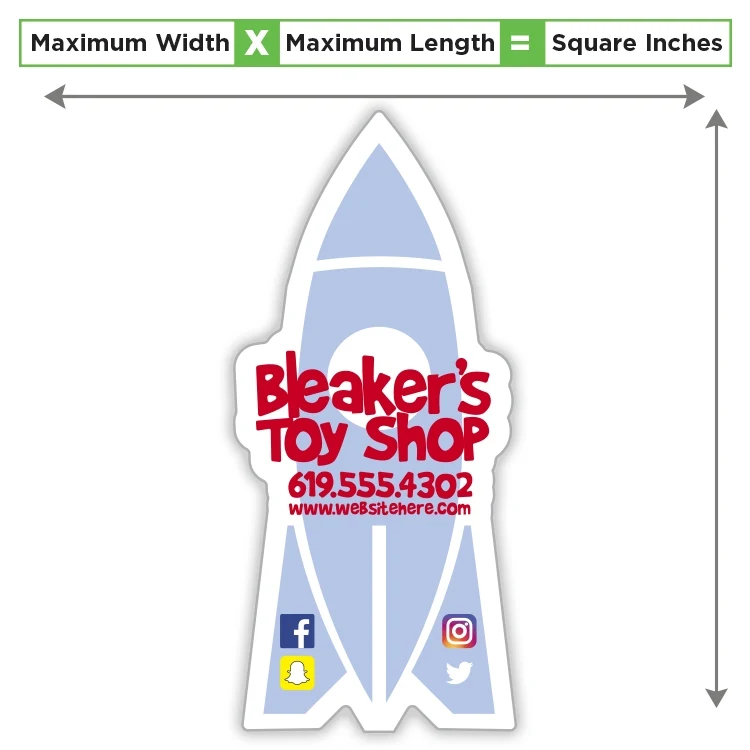 Custom Shape Magnet - 80 to 168 Square Inches - Outdoor Safe 1