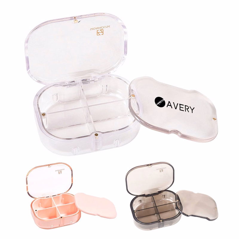 Plastic portable pill case