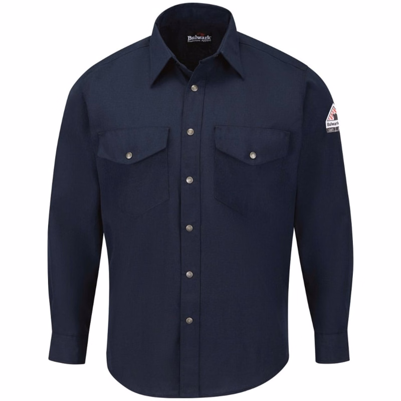 Bulwark Men's Tall Snap-Front Uniform Shirt - Nomex® IIIA 4.5 Oz. - SNS2T