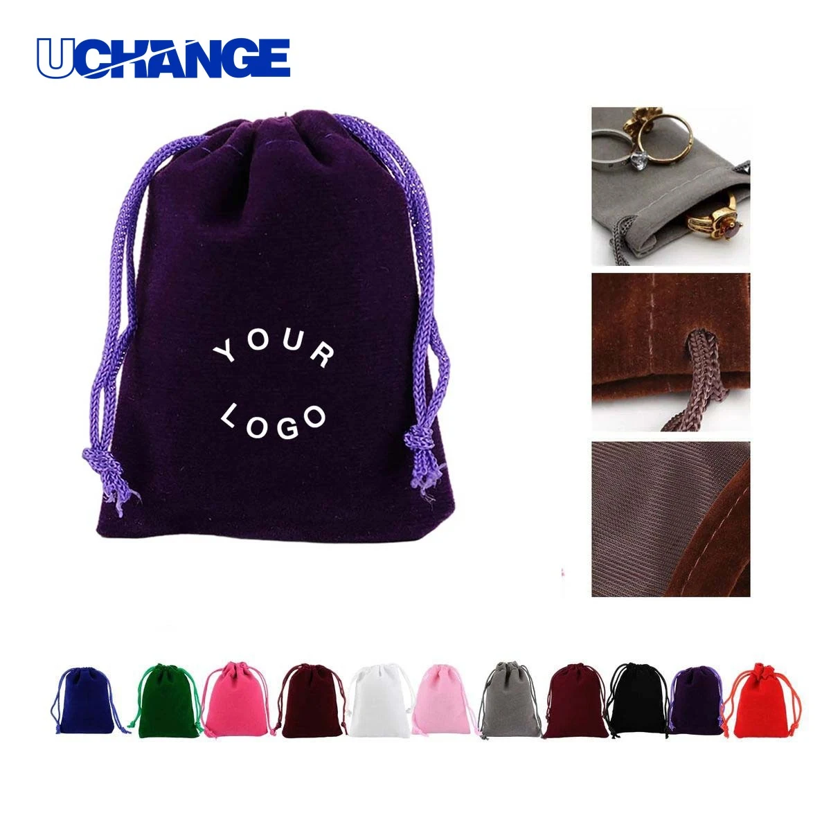 Flocking Pouch Case for Travel Jewelry Storage 1