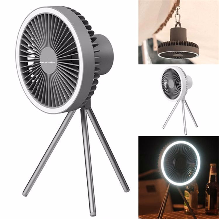 3-in-1 Desk Fan with LED Light and Power Bank