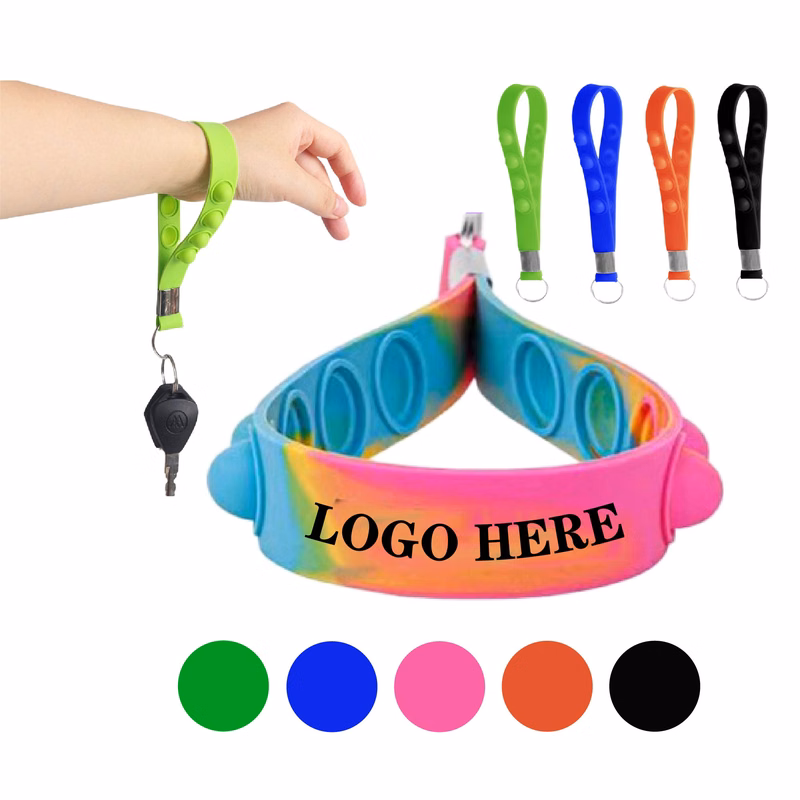 Push Popper Bubble Wristband Keychain