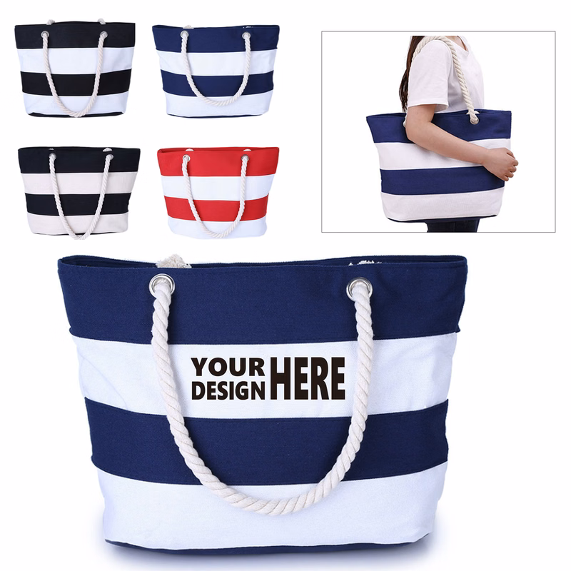 Striped Canvas Everyday Tote
