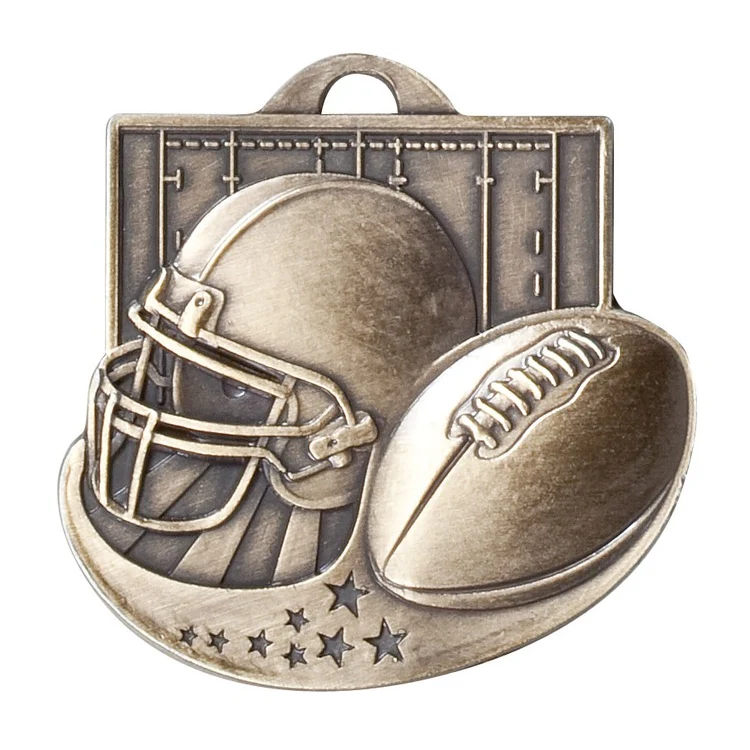 Football Star Blast Medal, 2", custom award with logo imprint 1