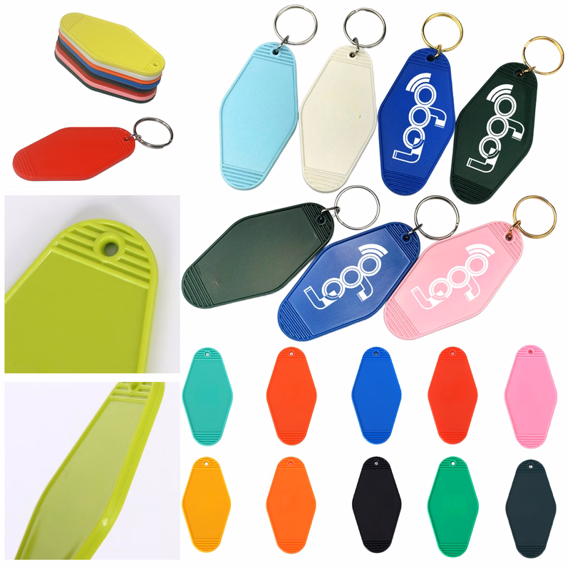 Colorful Luggage Key Tags with Metal Rings