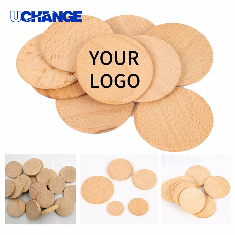Wooden Token Coin 1.5x0.2 Inch Game Token