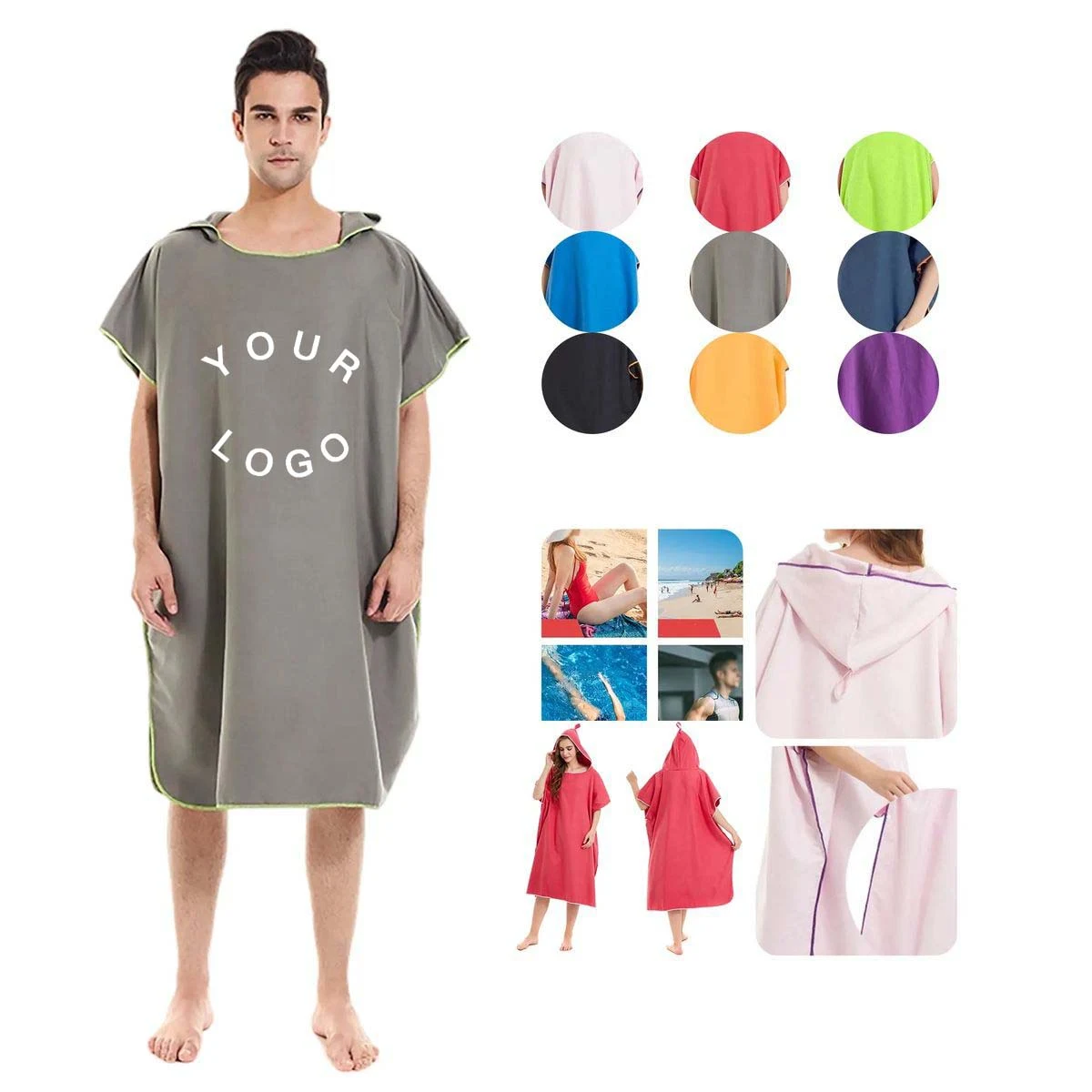 Durable Solid Color Poncho for Adults 1