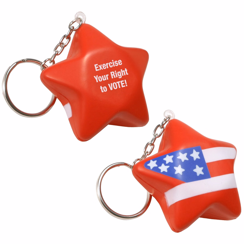 Patriotic Star Stress Reliever Key Chain
