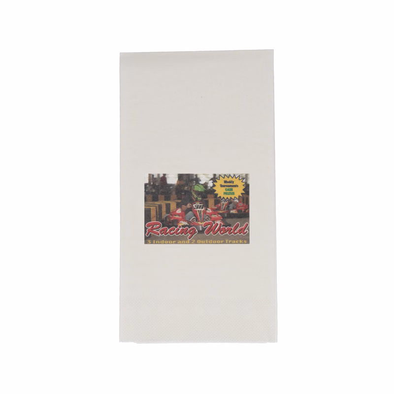 Dinner Napkin 2 Ply 1/8 Fold White Digital Print