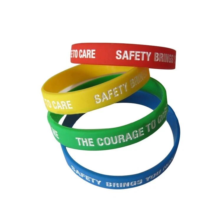 Debossed Silicone Bracelets With Color filled 1