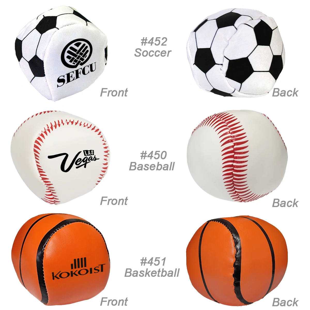 3" Squeezable Sports Balls & Stress Relievers 1