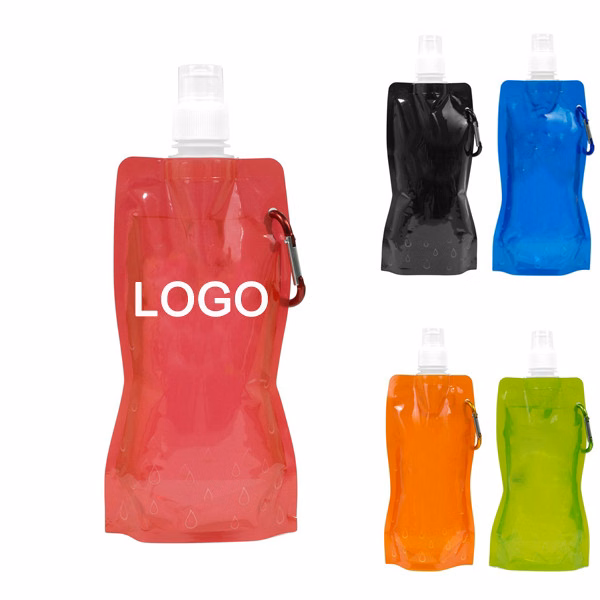 18 oz Foldable Water Bottle W/ Carabiner