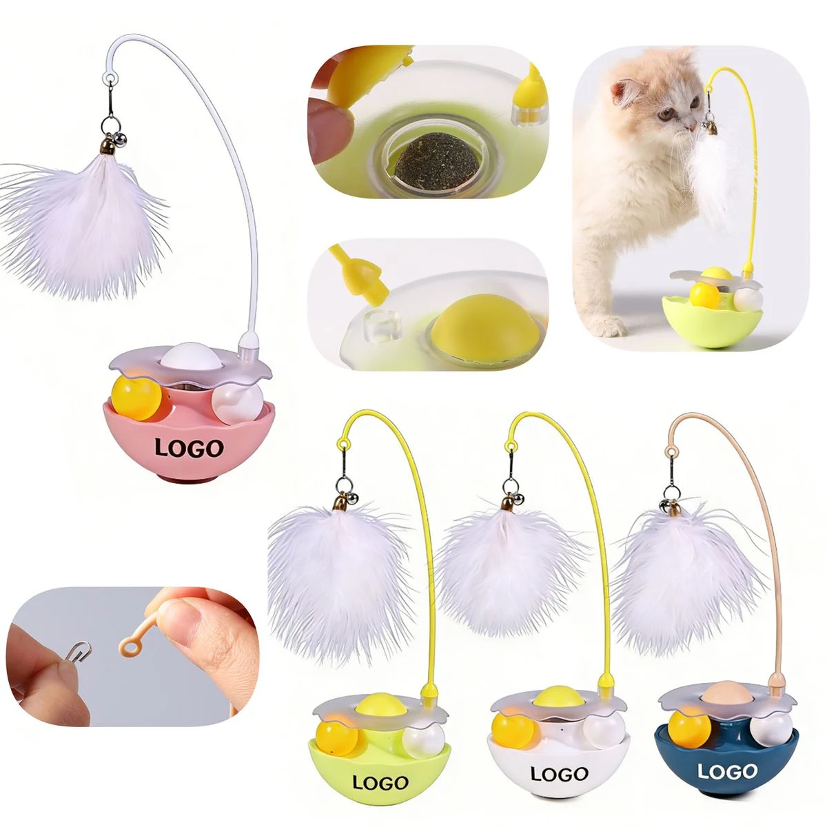 Feather Bell Catnip Tumbler Cat Toy 1