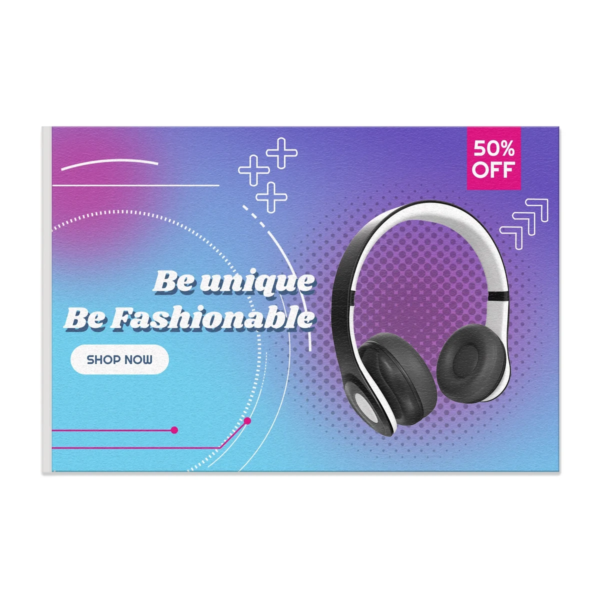 12"x18" Custom Full Color Printed Felt Banner - Solid Back 1