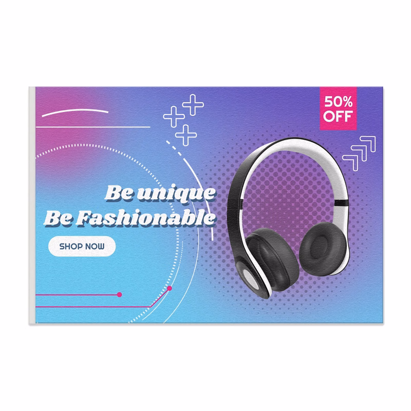 12"x18" Custom Full Color Printed Felt Banner - Solid Back