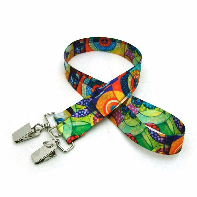 7/8" Digitally Sublimated Lanyard w/ Bulldog Clip