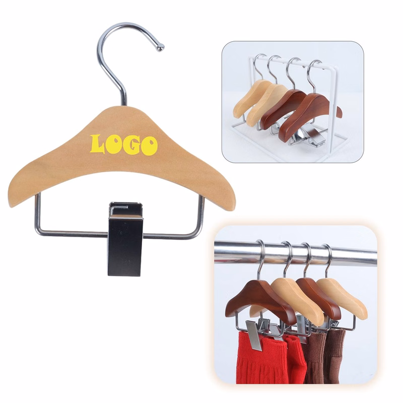 Mini Wooden Hangers With Clips