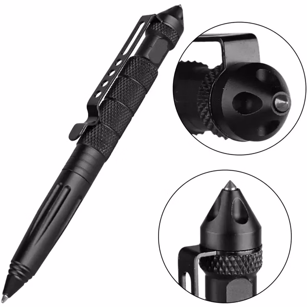 Custom Tactical Aluminum Pen with Glass Breaker — Emergency Survival Tool