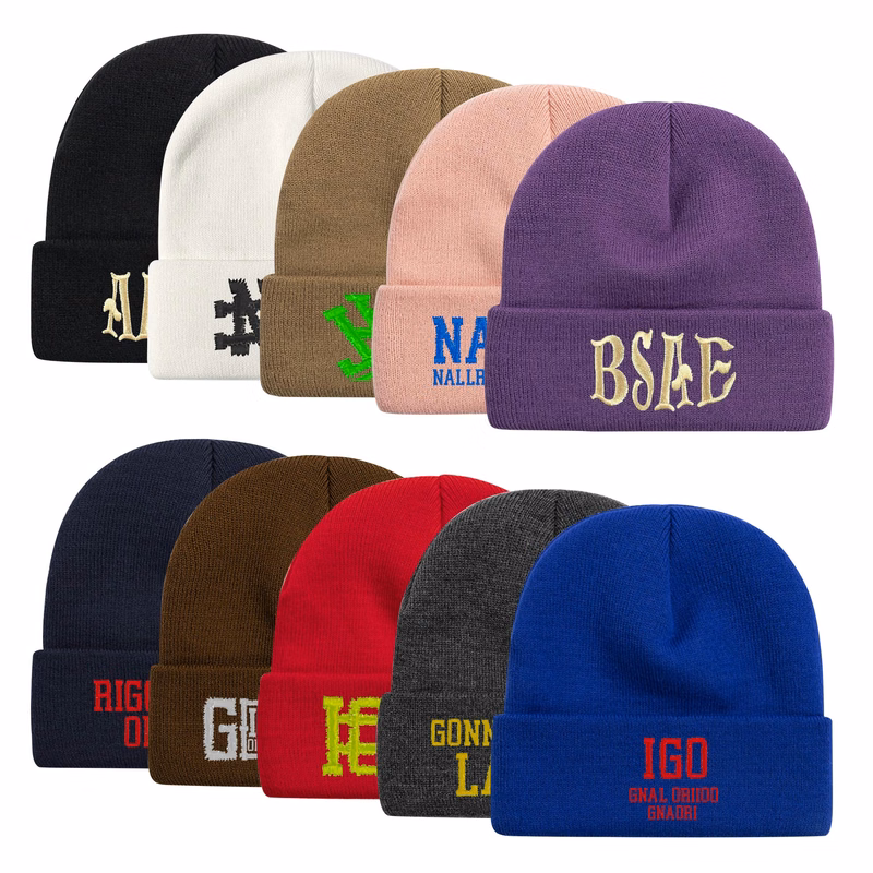 Knitted Beanie Caps With Cuff