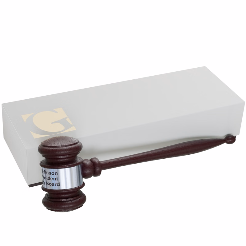 10 1/2" Deep Plum Gavel and Gift Box