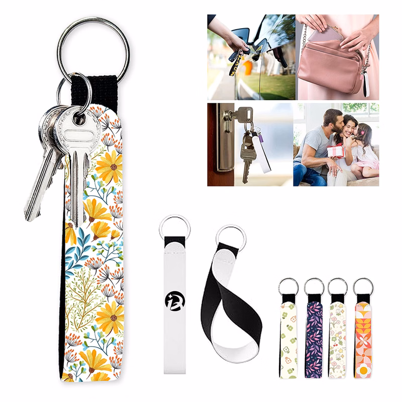 Full Color Sublimated Neoprene Wrist Keychain